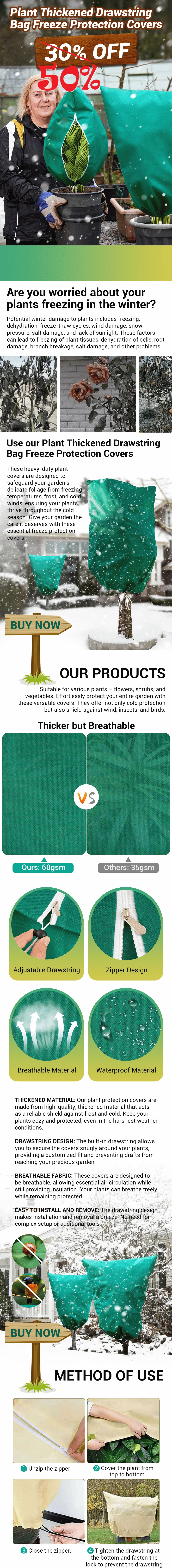 Plant Thickened Drawstring Bag Freeze Protection Covers - Image 17