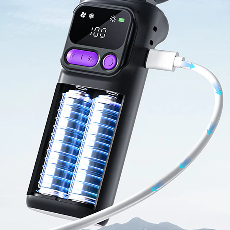 ⏳Time-Limited Special⏰Portable cooling fan with ice compression plate – evaporative cooling, 3 speed settings & rechargeable battery – perfect for hot days, the office and outdoors ✨ - Image 9