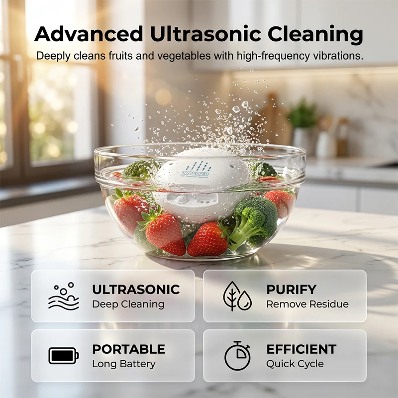 Portable Ultrasonic Fruit & Vegetable Washer