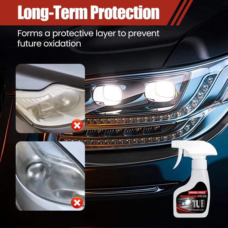 180ml Professional Car Headlight Restorer with Sponge - Image 3