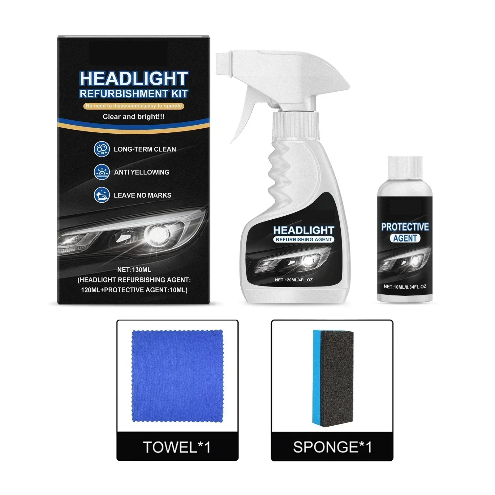 180ml Professional Car Headlight Restorer with Sponge🧽🚗 - Image 12