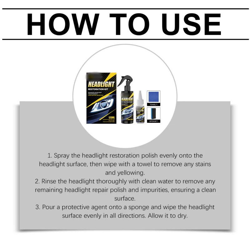 🚗Hot sale -50% OFF🚗 Professional Headlight Polish and Sealant Kit - Image 9