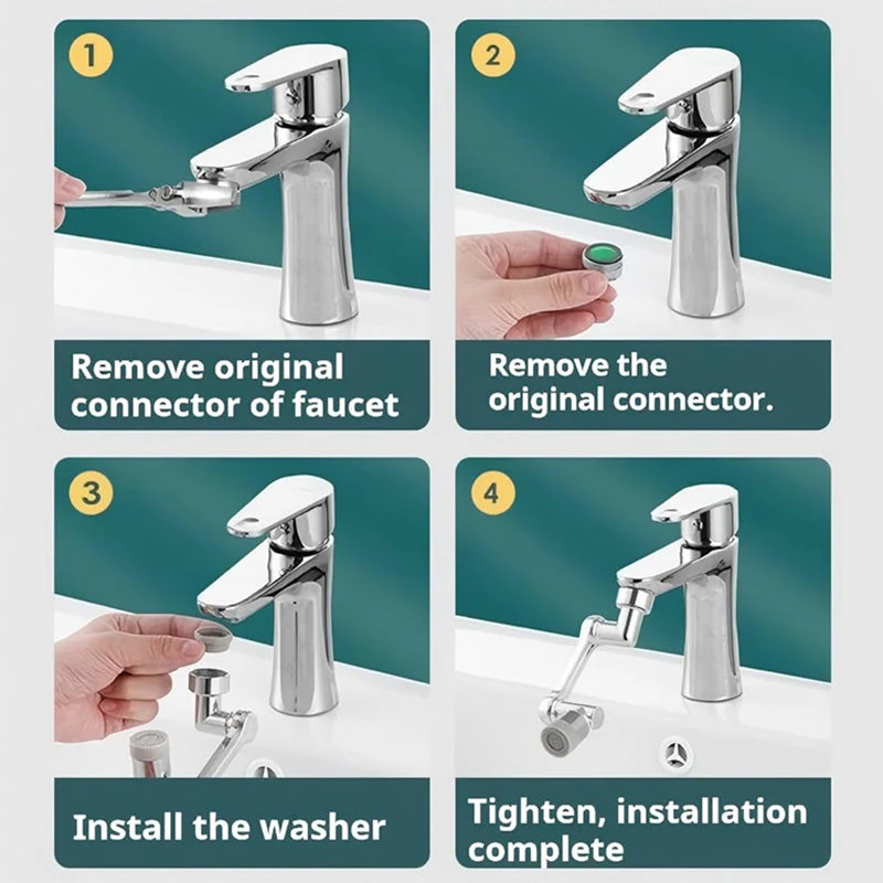 1440° Splash-proof and Universally Rotatable Faucet Adapter - Image 6