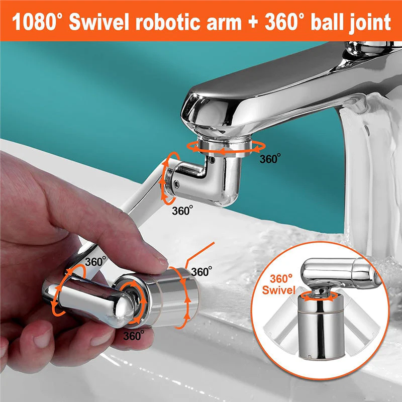 1440° splash-proof and universally rotatable faucet adapter - Image 4