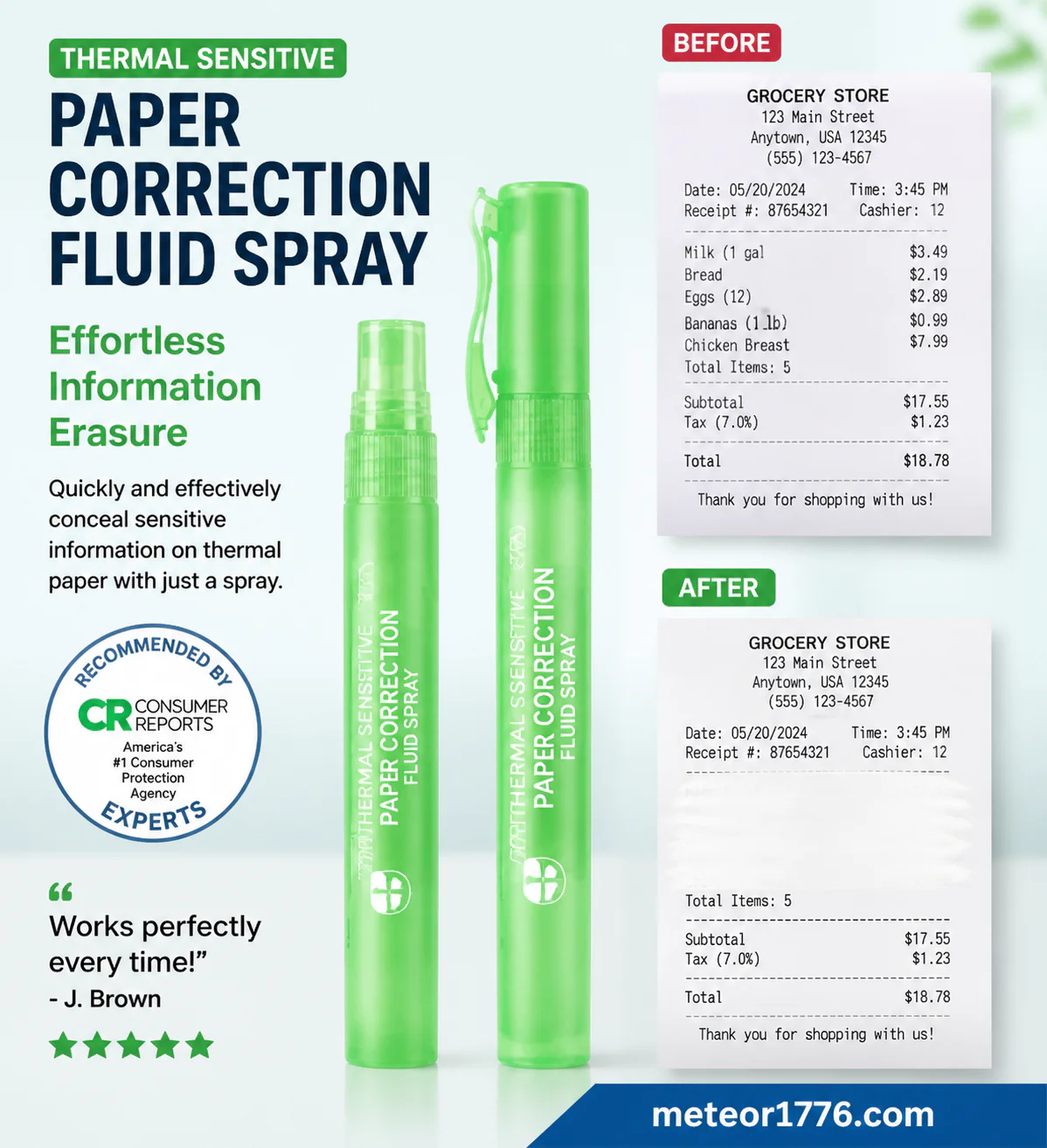 Thermal Sensitive Paper Correction Fluid Spray