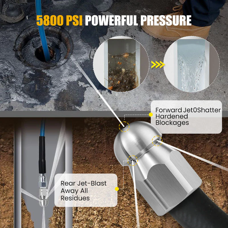 🎁 Hot Sale 50% OFF 🔥5800PSI Sewer Jetter Kit for Pressure Washer - Image 3