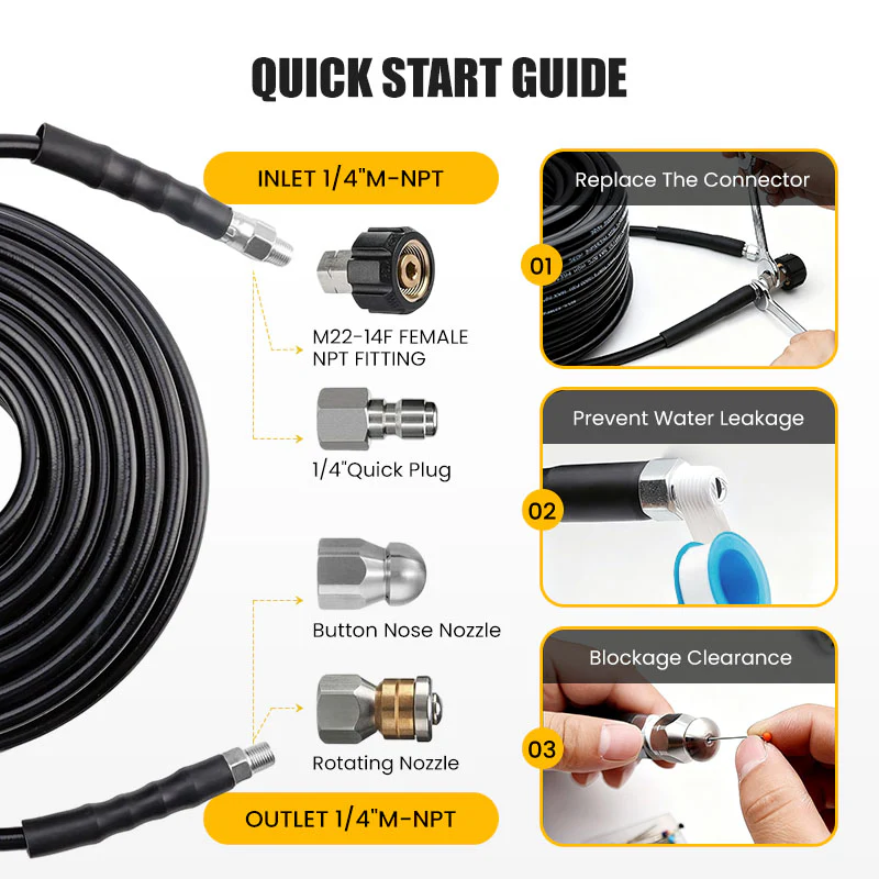 🎁 Hot Sale 50% OFF 🔥5800PSI Sewer Jetter Kit for Pressure Washer - Image 6