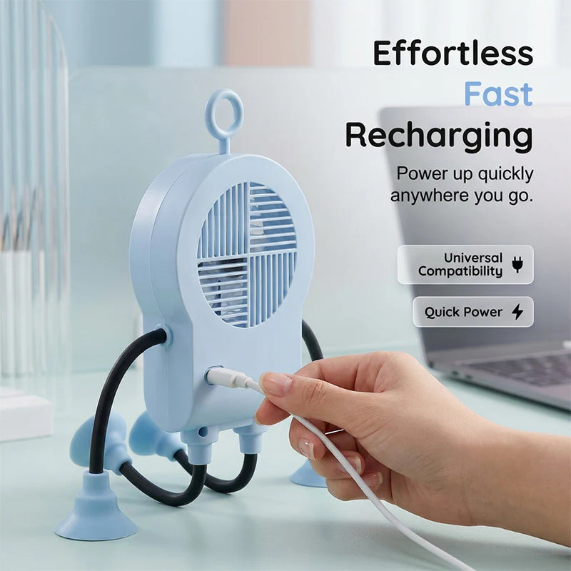 Flexible Robot Desk Fan with LED Light - Image 8