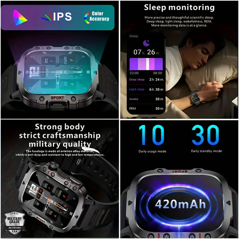 📣💧Waterproofing Ultimate Outdoor Companion⌚ Rugged Outdoor Smart Watch - 100+ Sports Modes - Image 3