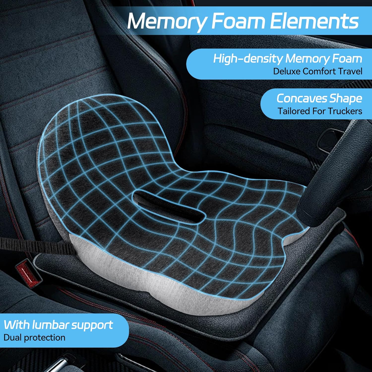🛡️ LIMITED-TIME 50% OFF! 🚗 Non-Slip Memory Foam Seat Cushion for Car & Office – Ergonomic Pain Relief, Universal Fit, Breathable Mesh ✨ - Image 2
