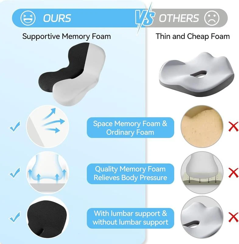 🛡️ LIMITED-TIME 50% OFF! 🚗 Non-Slip Memory Foam Seat Cushion for Car & Office – Ergonomic Pain Relief, Universal Fit, Breathable Mesh ✨ - Image 6