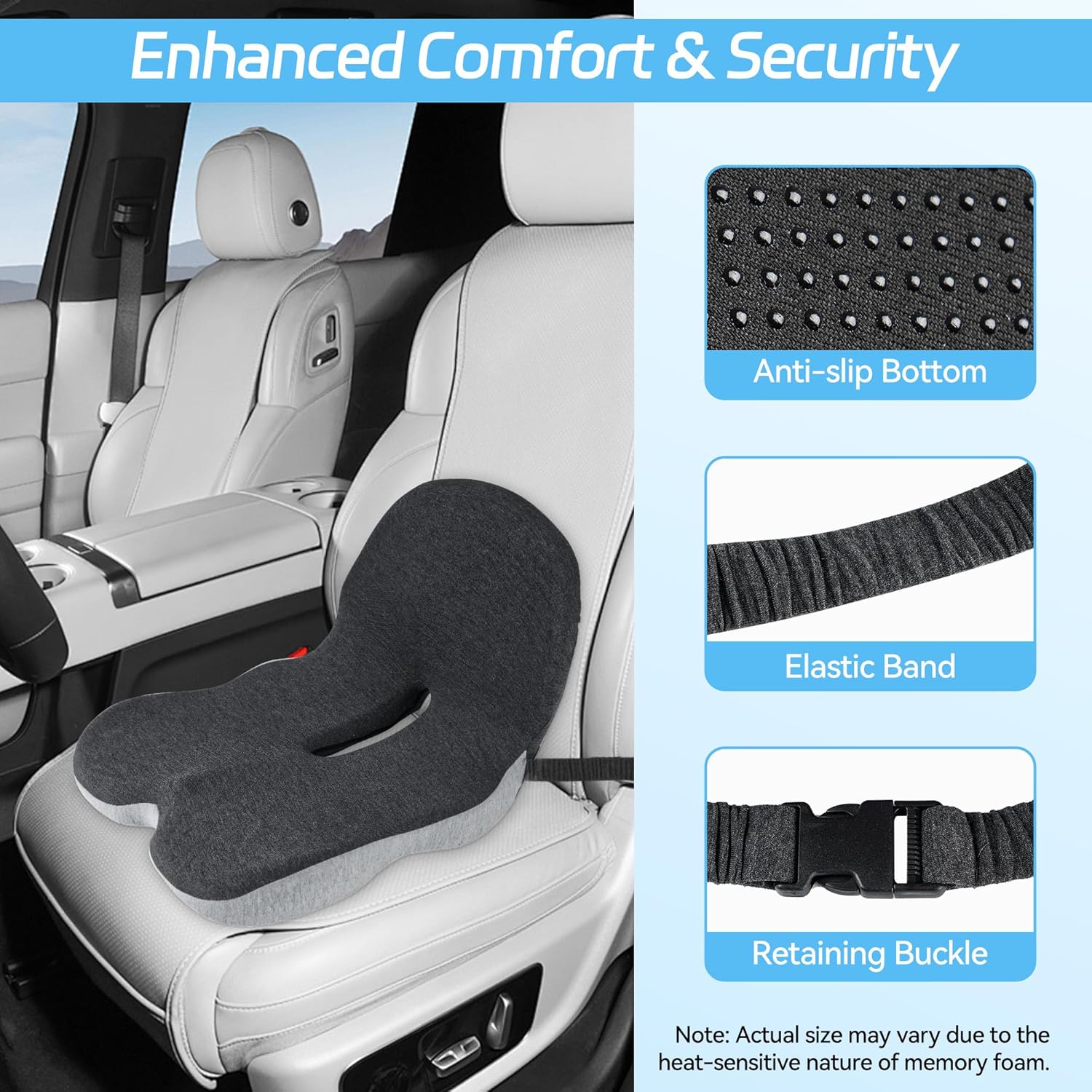 🛡️ LIMITED-TIME 50% OFF! 🚗 Non-Slip Memory Foam Seat Cushion for Car & Office – Ergonomic Pain Relief, Universal Fit, Breathable Mesh ✨ - Image 8