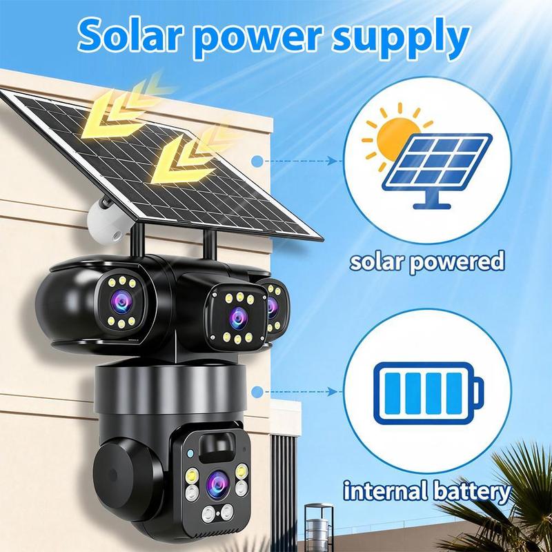 📢📢40% OFF !!!⏰6K 9MP Outdoor Wi-Fi Security Camera | 10x Zoom, 3 Lenses, 360° PTZ | IP66 Waterproof, Color Night Vision, Two-Way Audio, Motion Tracking - Image 2
