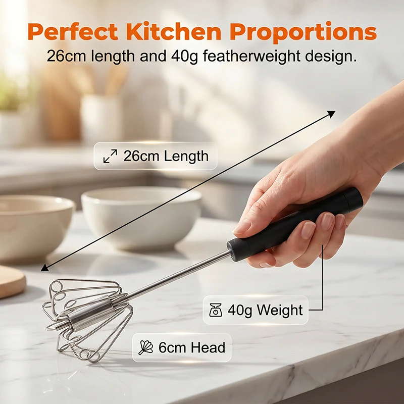 🔥Stainless Steel Semi-Automatic Hand Egg Beater - Image 6