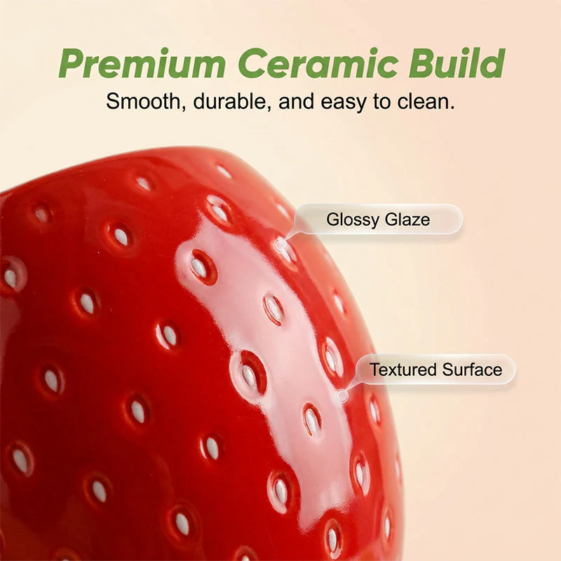 Strawberry Ceramic Mug with Lid - Image 2