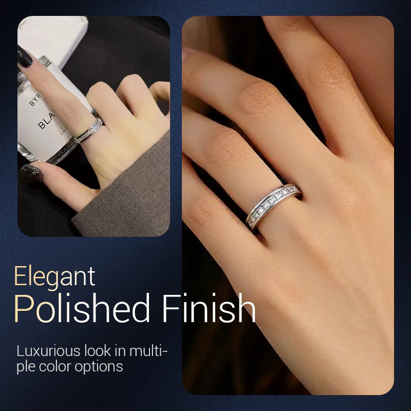 💖Titanium steel rotating spinner ring with cubic zirconia💖 - Image 5
