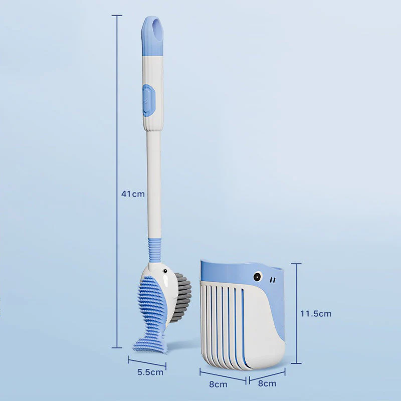 Wall-Mounted Suction Cup Toilet Cleaning Brush Set - Image 11