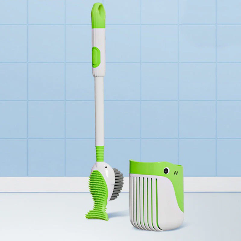 Wall-Mounted Suction Cup Toilet Cleaning Brush Set - Image 12