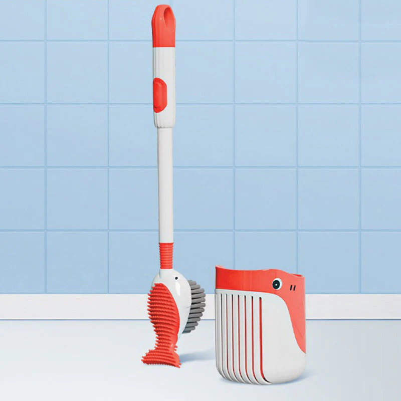 Wall-Mounted Suction Cup Toilet Cleaning Brush Set - Image 15