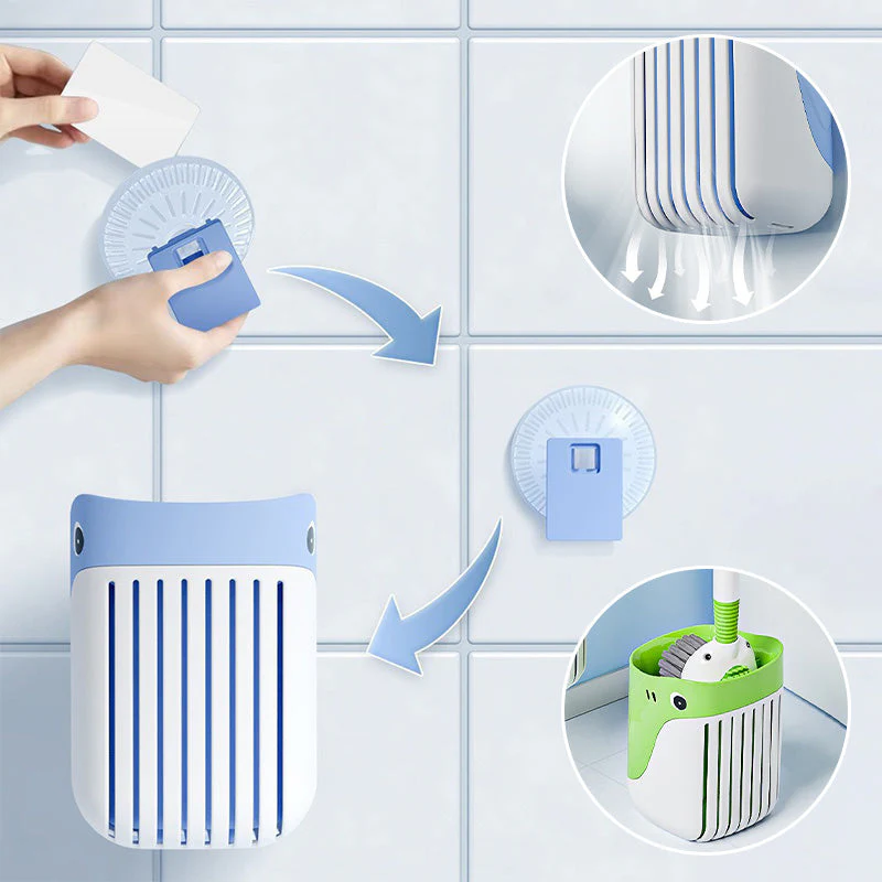 Wall-Mounted Suction Cup Toilet Cleaning Brush Set - Image 7