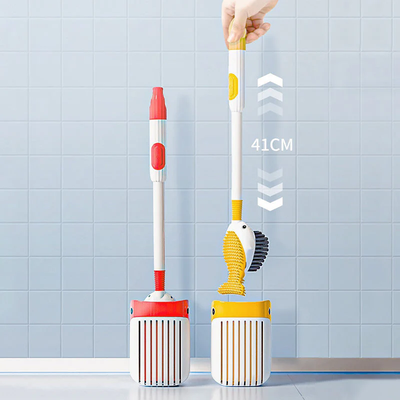Wall-Mounted Suction Cup Toilet Cleaning Brush Set - Image 9