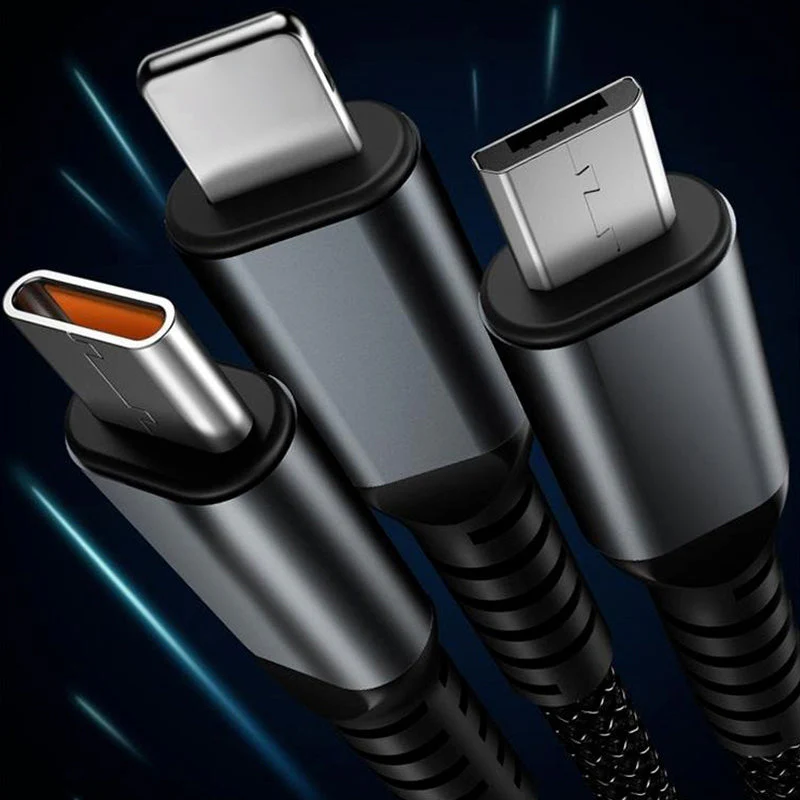 Transparent Luminous 3-in-1 Super Fast Charging Cable - Image 3