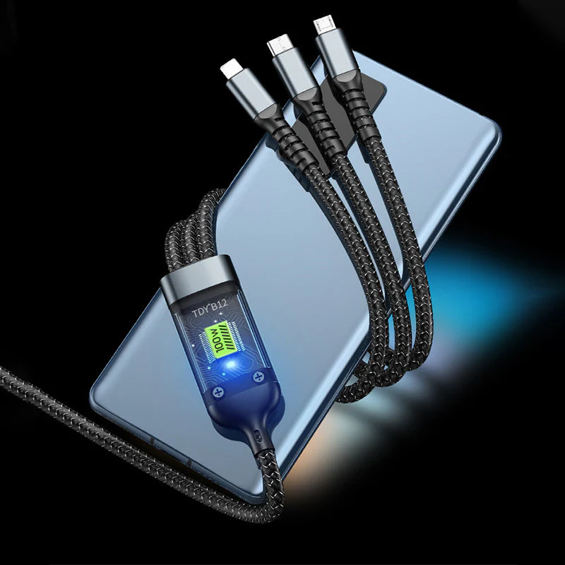 Transparent Luminous 3-in-1 Super Fast Charging Cable - Image 5