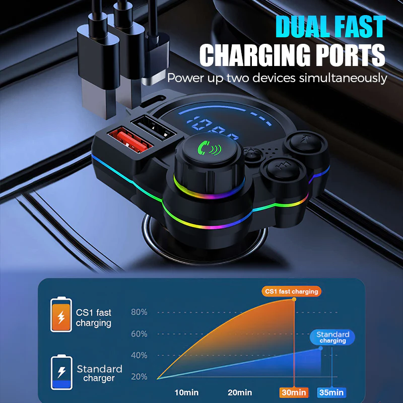 🔥Limited-time offer-Universal Dual-Port Car FM Bluetooth Transmitter - Image 2