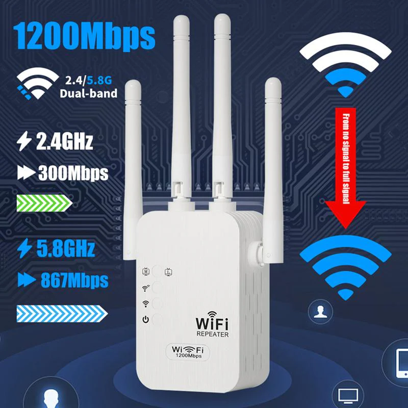 🔥2025 hot sale 🎁1200Mbps Dual Band (5GHz/2.4GHz) WiFi Extender Covers 10,000 sq. ft & 50 Devices - Image 5
