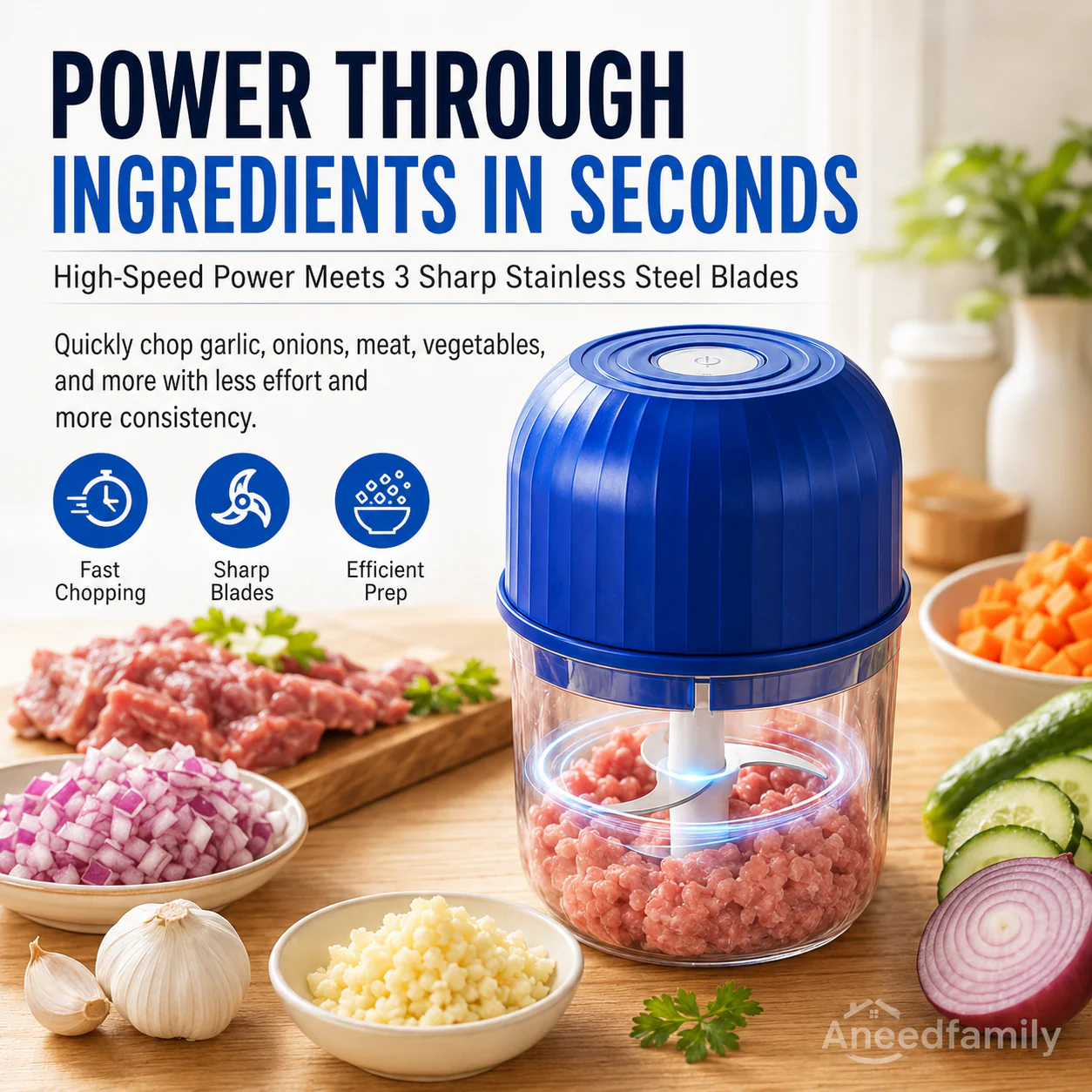 Wireless Efficient Electric Mini Food Chopper - Image 2