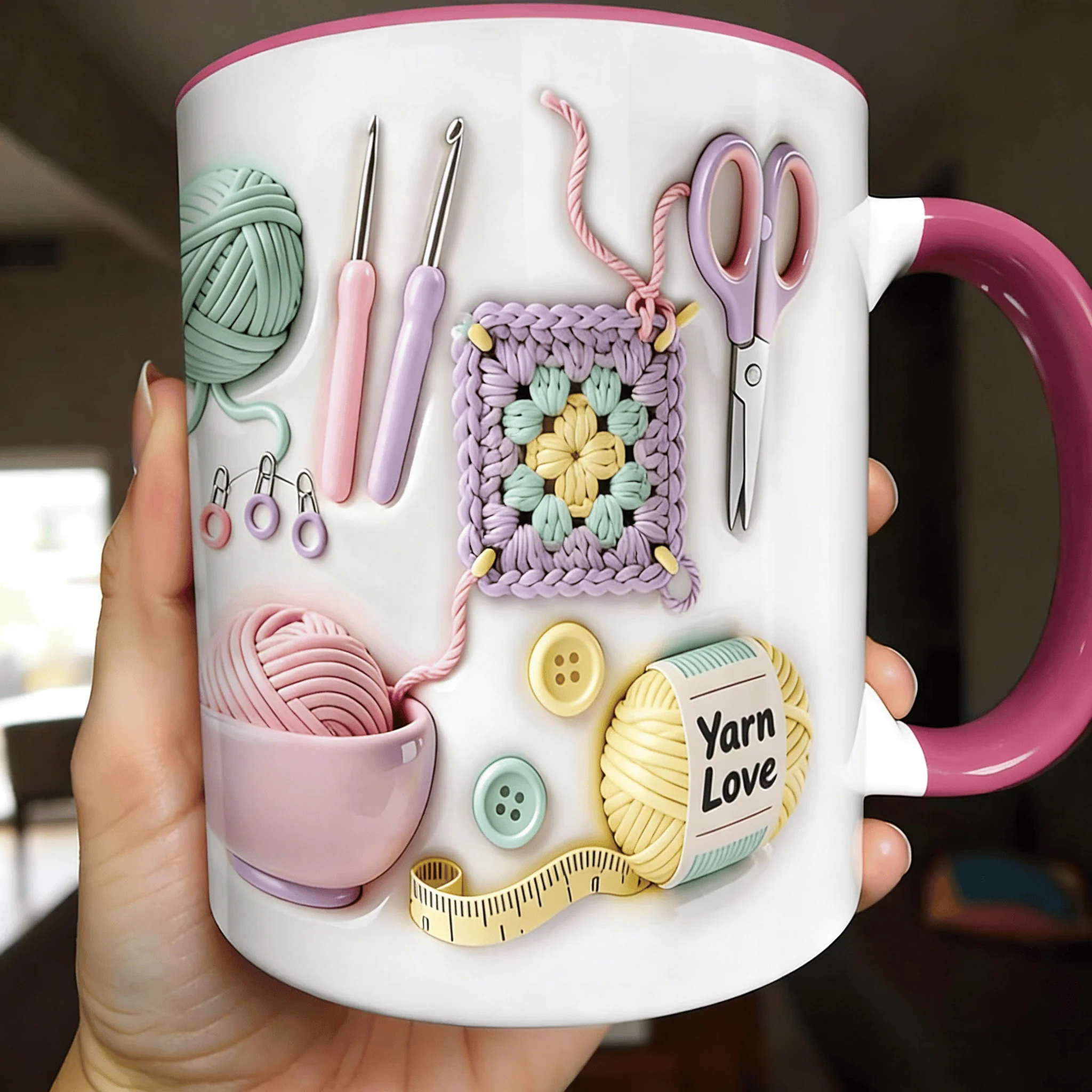 🔥LAST DAY SALE 50% OFF!!🏆Flash Sale⚡ 50K+ SOLD! Almost Gone💥Yarn Love Mug, Gift For Crafters And Creative Souls - Image 4